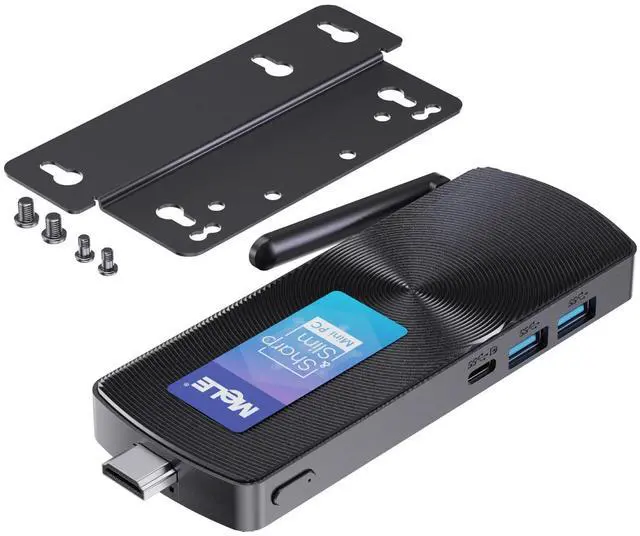 Main image of MeLE PCG02 Mini PC Stick Computer Windows 11 Home N100 (up to 3.4GHz) 4GB LPDDR4x 128GB, HDMI + USB-C 4K Dual Display, 2.4GHz/5GHz Wi-Fi BT5.1 GbE, Fanless Small Desktop for IoT, Digital Signage, MES