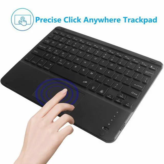 Alt view image 3 of 5 - Sunffice Bluetooth Keyboard with Touchpad,Ultra Silm 7 Colors Backlit Wireless Keyboard Rechargeable Portable Keypad with Trackpad for iPad iOS Android Windows Tablets PC Smartphone Universal(Black)