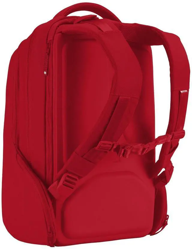 Alt view image 3 of 5 - Incase ICON Durable Travel Backpack + Laptop Bag Made with Strong 840 Nylon - Fits 16-inch Laptop - Compact Carry On Backpack for Travel - Signal Red