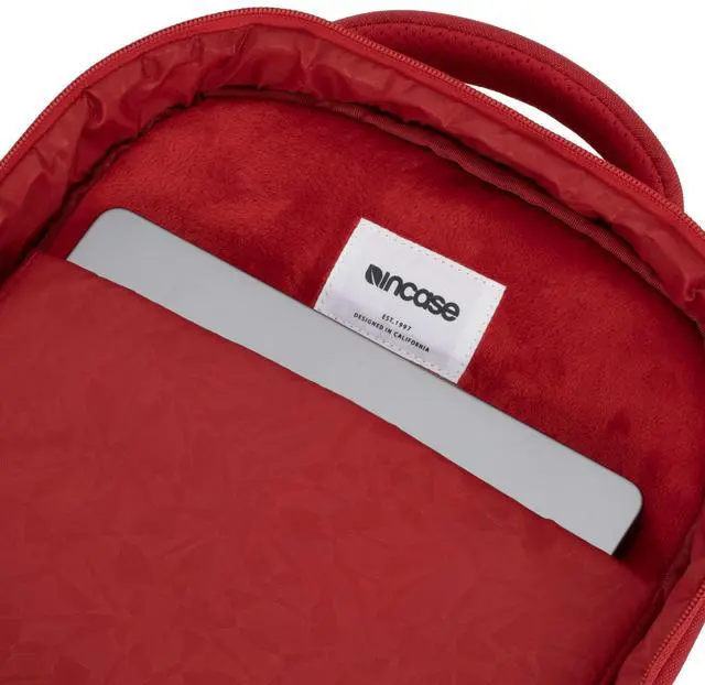 Alt view image 4 of 5 - Incase ICON Durable Travel Backpack + Laptop Bag Made with Strong 840 Nylon - Fits 16-inch Laptop - Compact Carry On Backpack for Travel - Signal Red