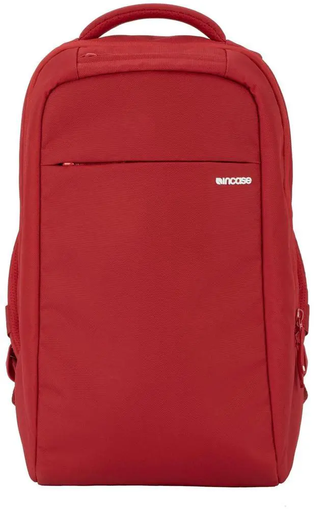 Alt view image 5 of 5 - Incase ICON Durable Travel Backpack + Laptop Bag Made with Strong 840 Nylon - Fits 16-inch Laptop - Compact Carry On Backpack for Travel - Signal Red
