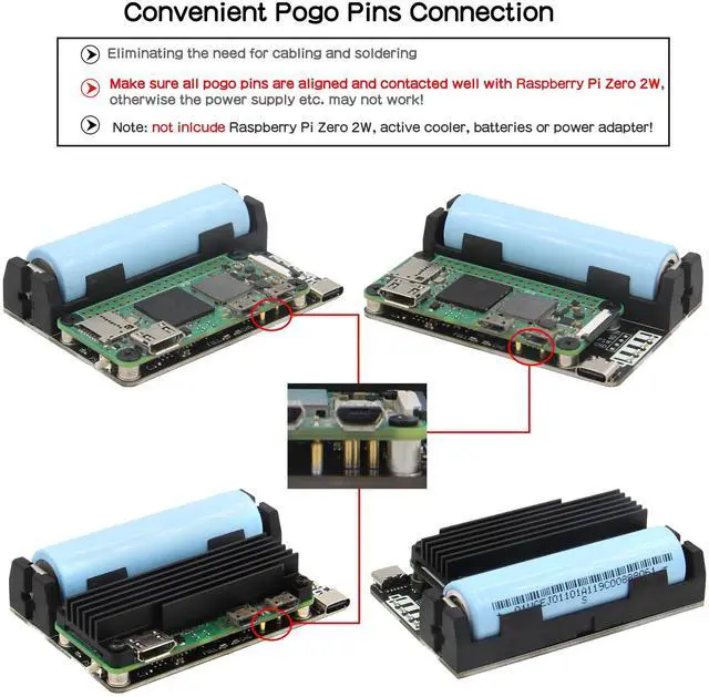 Alt view image 4 of 5 - Geekworm X306 V1.5 UPS Expansion Board for Raspberry Pi Zero 2W (Not Include Raspberry Pi&Battery)