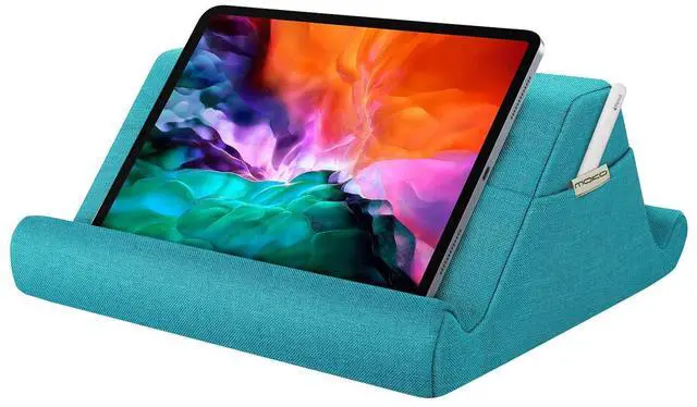 Main image of MoKo Tablet Pillow Holder, Pillow for iPad Multi-Angle Soft Tablet Stand Up to 12.9", Lap Pillow for eReaders, Books, Magazines, Fit iPad 10.2", iPad Air 3 2, iPad Pro 11"/ Pro 12.9" / 9.7" - Sea Blue