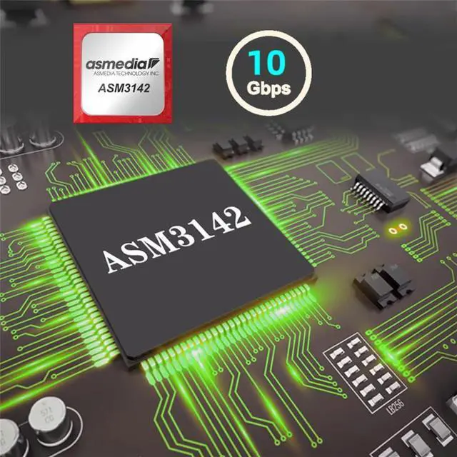 Alt view image 4 of 5 - Xiwai 5Gbps USB 3.1 Type-E to USB 3.0 19/20Pin Dual Ports Splitter HUB, 10Gbps USB 3.1 Type-E Front Panel Socket to NVME NGFF M-Key Express Card Adapter for Motherboard (NVME to USB3.1 Type-E+Type-E)