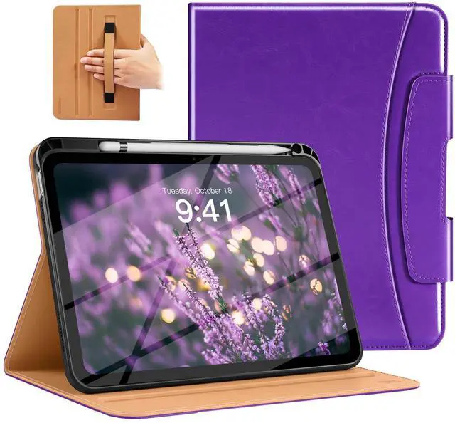 Main image of MoKo for New iPad (A16) 11th Generation Case 11-inch 2025, iPad 10th Generation Case 10.9" 2022 with Pencil Holder & Pocket, Premium Leather Folio Stand Cover, Multiple Viewing Angles, Purple Violet