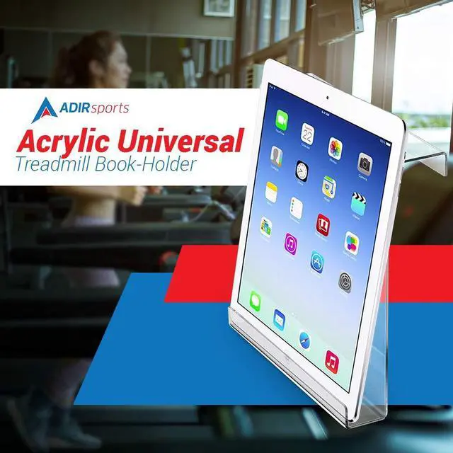 Alt view image 2 of 5 - Treadmill Tablet Holder - Exercise Bike Reading Stand/Acrylic Book Holder - Clear Acrylic Stand for Ipad, Tablet, Magazines and Books (11x11x2.5 Inches)