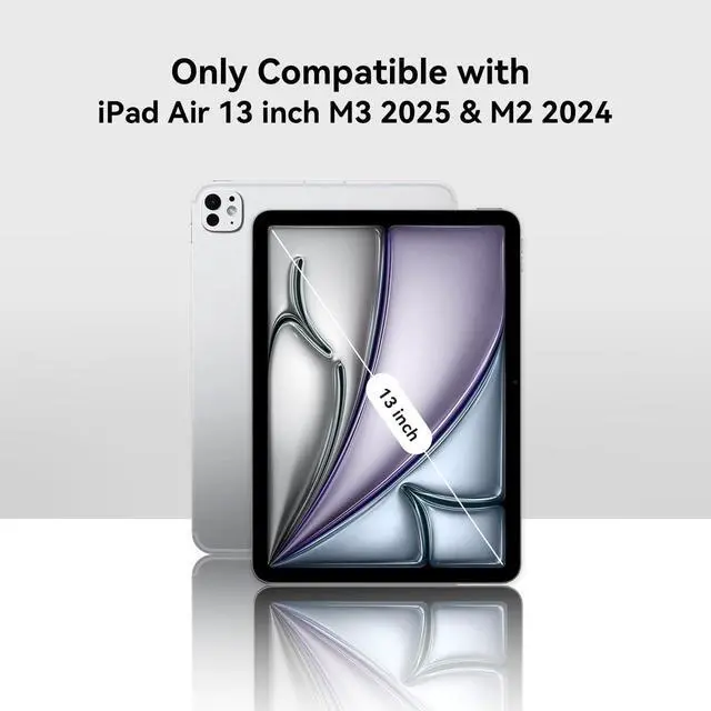 Alt view image 2 of 5 - ACEMO for iPad Air 13 inch Case M3 2025 & iPad Air 13 inch Case M2 2024 with Pencil Holder, 360deg Rotating Kickstand Handle, Shoulder Strap for Kids Girls Heavy Duty Protective Cover, Black