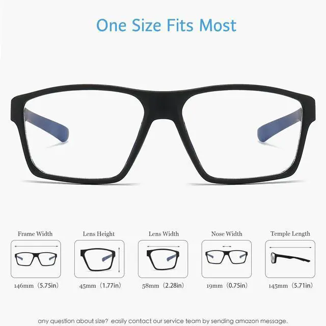Alt view image 4 of 5 - ANRRI Blue Light Glasses for men Gaming Computer Gamer Glasses Anti Eyestrain UV Protection Classic Black Frame