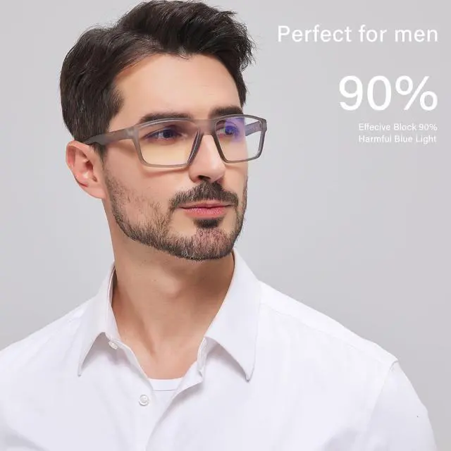 Alt view image 2 of 5 - ANRRI Blue Light Glasses for men Gaming Computer Gamer Glasses Anti Eyestrain UV Protection Classic Black Frame