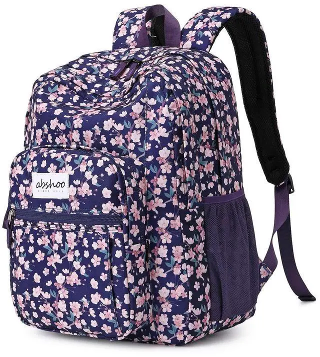 Main image of abshoo Womens Floral School Backpack For College Teen Girls Water Resistant Bookbag (Floral Purple)