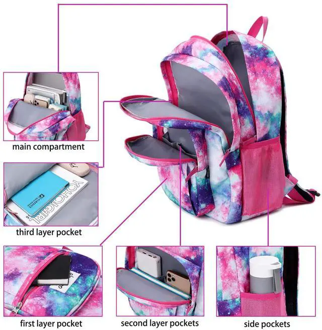 Alt view image 4 of 5 - abshoo Womens Floral School Backpack For College Teen Girls Water Resistant Bookbag (Floral Purple)