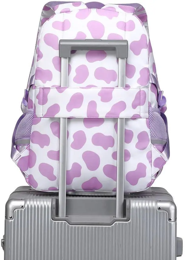 Alt view image 5 of 5 - abshoo Big Student Laptop Backpack For College Women Middle High School Teen Girls Bookbag Travel Daypack (Cow Print Purple)