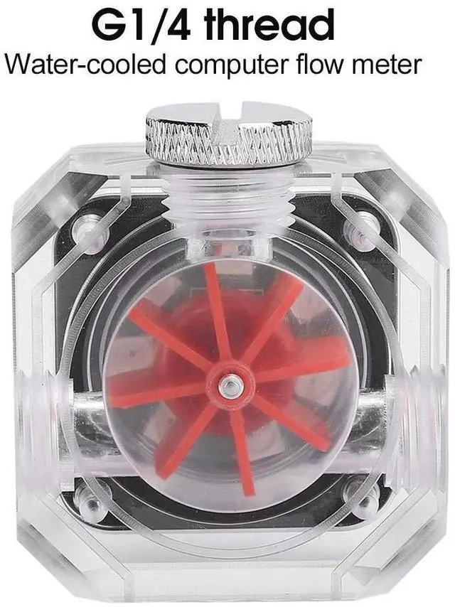 Alt view image 4 of 5 - CPU Water Cooler,5V G1/4 Liquid CPU Cooler RGB CPU Water Block Water Cooling System Flow Meter Indicator Acrylic Replacement for PC Computer
