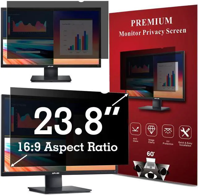 Main image of APeiSi 23.8 Inch Computer Privacy Screen Filter for 16:9 Widescreen Monitor - Privacy Shield,Anti-Glare and Anti-Blue light Screen Protector