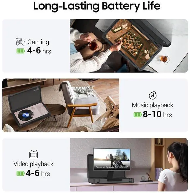 Alt view image 3 of 5 - Apolosign Packgo 27-Inch Portable Entertainment System, Compact Suitcase Design Smart TV, Android OS, Bluetooth 3D Speakers, Built-in Battery 6H, Briefcase screen perfect for travel & Parties (Gray)