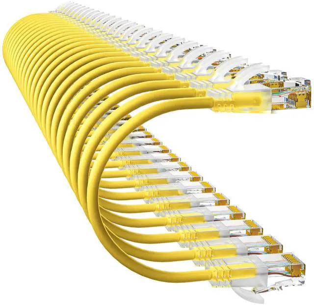 Main image of 10Gsupxsel Cat6a Patch Cables 3ft (24 Pack) Slim, Cat6 Ethernet Patch Cable Pure Copper, Flexible Cat 6 Patch Cable 550MHZ 10G, Space-Saving Cat 6A Network Cables for Patch Panel, Yellow