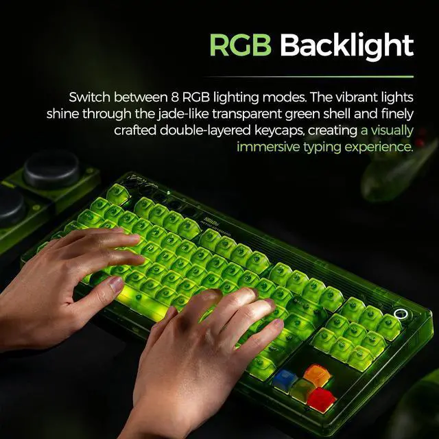 Alt view image 5 of 5 - AKNES 8Bitdo Retro Mechanical Keyboard & Retro Mouse with PAW 3395 Optical Sensor DPI 26K, Hot Swappable, Programmable Buttons, RGB Backlight