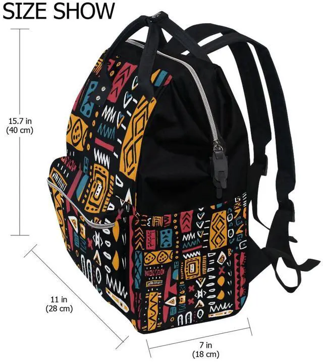 Alt view image 2 of 5 - ALAZA African Ethinic Geometric Print Laptop Backpack Anti Theft Purse Backpack for Women Men,15.6 inch Doctor Bag College Backpacks Travel Casual Daypack