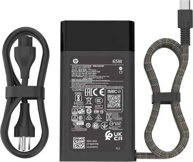 Alt view image 2 of 5 - 65W USB C Laptop Charger AC Adapter Compatible with HP Spectre X360 Spectre Elitebook x360 Elitebook Envy Chromebook Elite x2,ProBook Travel Type C Power Cord Supply