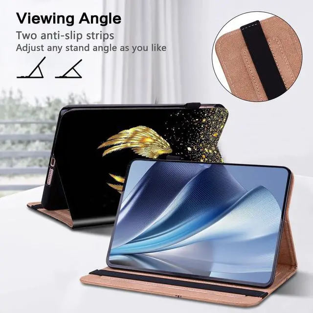 Alt view image 4 of 5 - ALILANG Case for 7"/6.8" Kindle Paperwhite (12th/11th Generation-2024/2021) and Kindle Colorsoft Signature Edition Case, Shockproof Folding Stand Cover for Kindle Paperwhite 2024 -Gold Wings