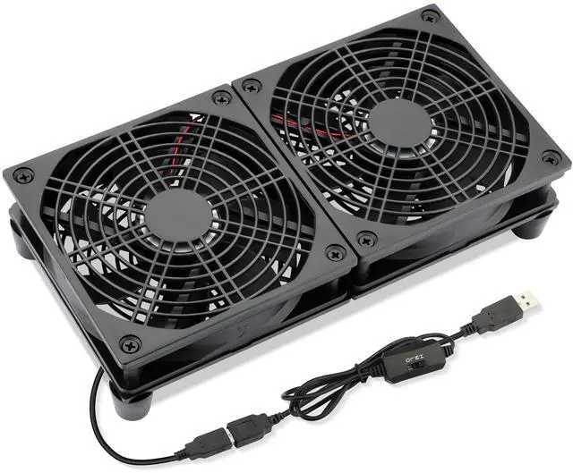 Main image of AmRunJe 120mm x 2 USB Cooling Fan 5V 240mm Powered DC Fan with Speed Control for Router DVR Computer Receiver Xbox TV Box PlayStation Cabinet Modem*