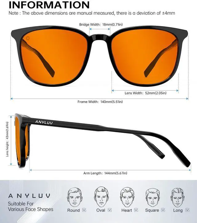 Alt view image 4 of 5 - ANYLUV Blue Light Glasses for Woman Men, Womens Blue Light Blocking Glasses Computer Glasses Anti Eyestrain & UV400