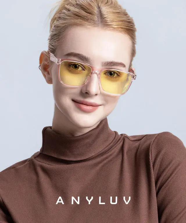 Alt view image 2 of 5 - ANYLUV Blue Light Glasses for Men & Women, Stylish Blue Light Blocking Glasses, UV400 Protection & Anti Eyestrain Eyewear