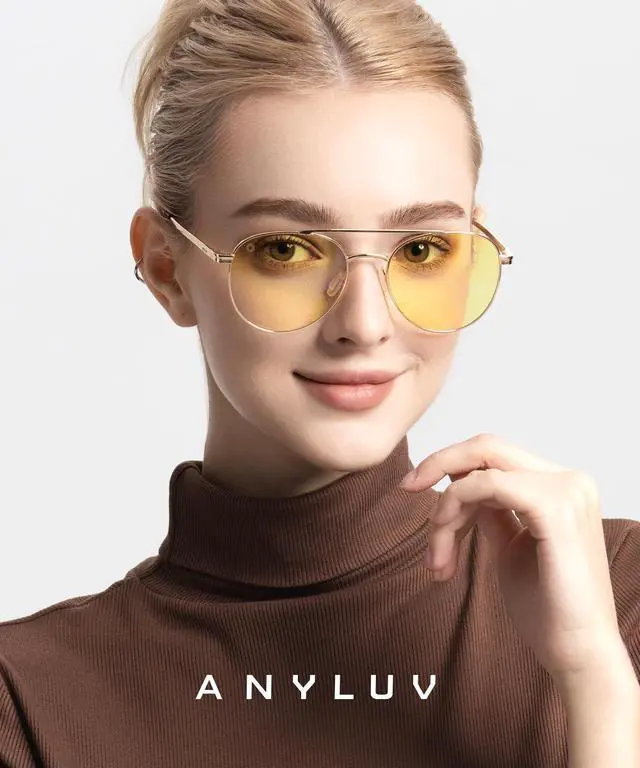 Alt view image 2 of 5 - ANYLUV Blue Light Glasses for Women/Men, Women Blue Light Blocking Glasses Computer Screen Blocker for Anti Eyestrain