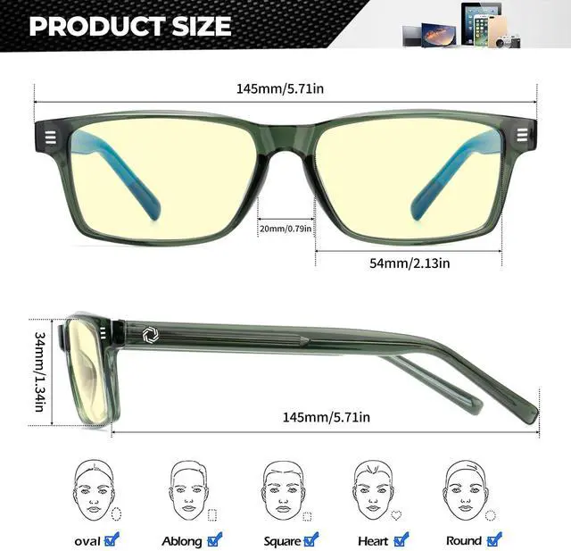 Alt view image 4 of 5 - ANYLUV Blue Light Glasses for Men & Women, Lightweight Stylish Blue Light Blocking Glasses, Eye Strain Relief Eye Protection