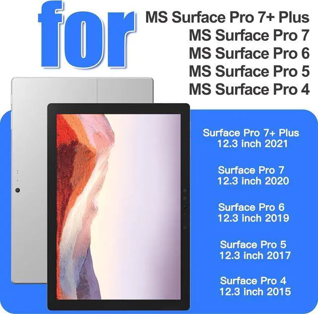 Alt view image 2 of 5 - AOOCSHEY for Microsoft Surface Pro 7+/7/6/5/4 Case with Shoulder Strap Handle Hand Strap Rotating Stand Stylus Pen Holder, Rugged Shock-Absorbing Drop-Resistant Kids Silicone Cover (12.3inch), Black