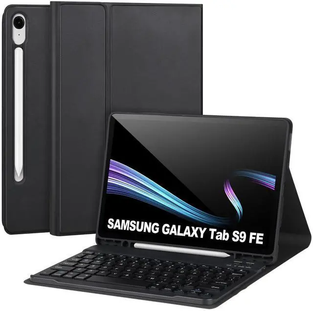 Main image of Keyboard Case for Samsung Galaxy Tab S9 FE 10.9"/ S9 11" 2023,Case with Keyboard for Samsung S9 FE with S Pen Holder,Detachable Wireless Bluetooth Keyboard for Galaxy S9 11" Auto Wake/Sleep,Black