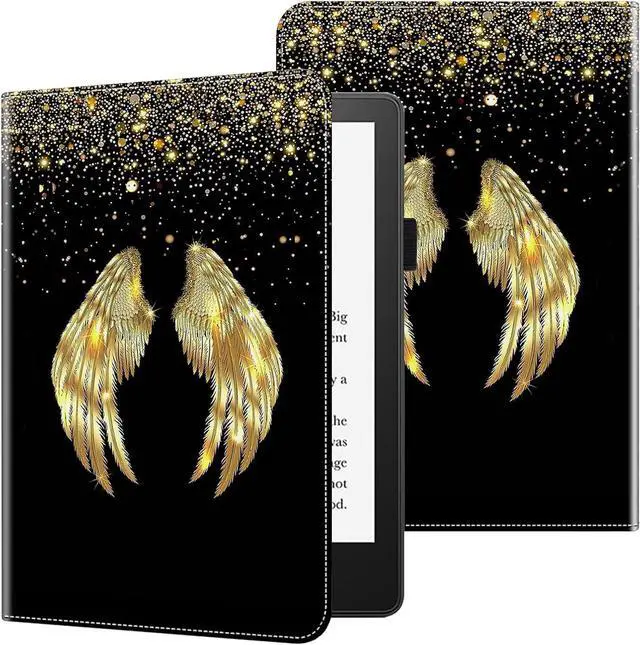 Main image of ALILANG Case for 7"/6.8" Kindle Paperwhite (12th/11th Generation-2024/2021) and Kindle Colorsoft Signature Edition Case, Shockproof Folding Stand Cover for Kindle Paperwhite 2024 -Gold Wings