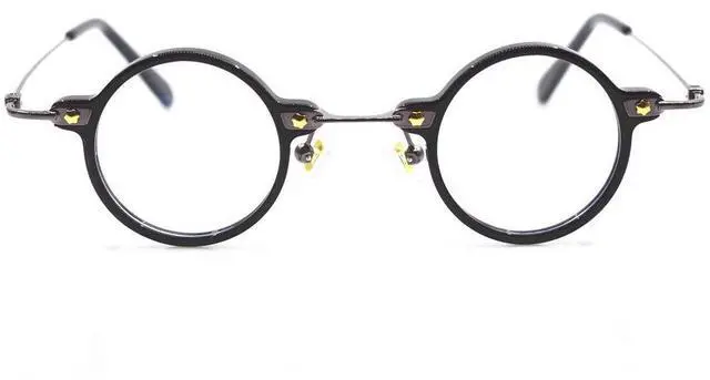 Alt view image 3 of 5 - BETSION Blue Light Blocking Computer Game Round Acetate Eyeglasses Frames
