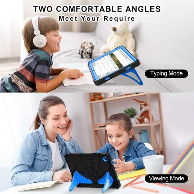 Alt view image 4 of 5 - Auizotl Case for Galaxy Tab A9 Plus Cases Samsung Galaxy Tab A9 Plus 11 inch Case Kids 2023 Samsung Tablet with Screen Protector Thickned Cornor Impact Protect Samsung Tab A9+, Black Blue