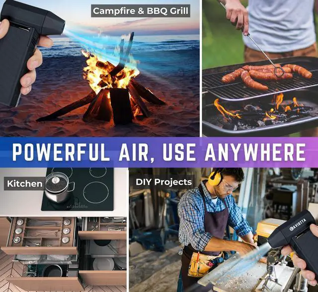 Alt view image 4 of 5 - Compressed Air Duster -132000RPM Powerful & High Speed Portable Dust Blower, with 6000mAh Rechargeable & Reusable Battery. Mini Blower, Luxury & Durable Compressed Air Blower for PC, Car & Home