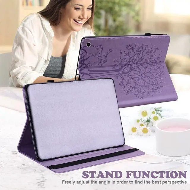 Alt view image 4 of 5 - ALILANG Kindle Fire Max 11 Case - 2023 Release, PU Leather Card Slot Shockproof Smart Cover - Purple