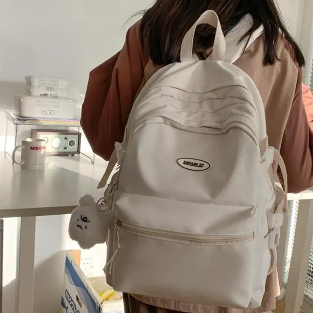 Alt view image 2 of 5 - BILIPOPX Kawaii Backpack with Cute Accessories Aesthetic 15.6 Inch Laptop Backpack Pendant (White)