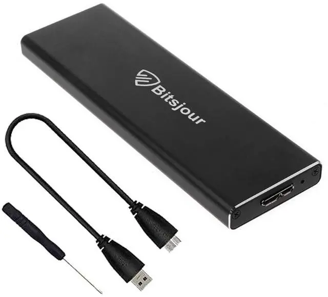 Main image of Bitsjour MacBook SSD Enclosure for 6+12pin Apple 2010 2011 MacBook Air SSD A1370 EMC 2393/2471, A1369 EMC 2392/2469, USB 3.0 External Case with Organizer Bag