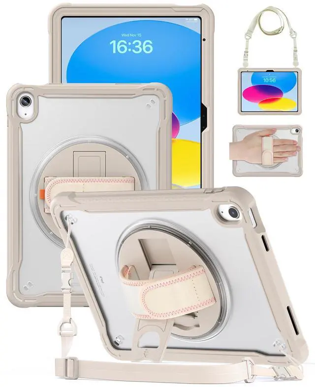 Main image of Case for iPad (A16) 11th/10th Generation 11''/10.9'' 2025/2022 Kids with Pencil Holder 360degRotate Handle Strap/Stand