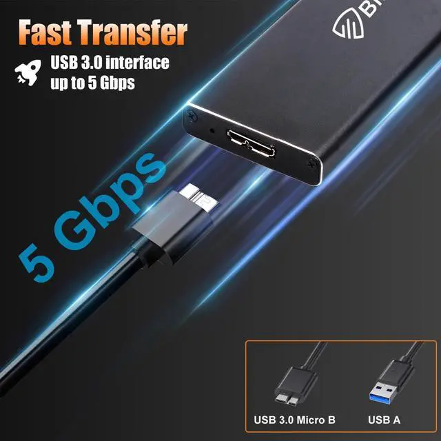 Alt view image 5 of 5 - Bitsjour MacBook SSD Enclosure for 6+12pin Apple 2010 2011 MacBook Air SSD A1370 EMC 2393/2471, A1369 EMC 2392/2469, USB 3.0 External Case with Organizer Bag