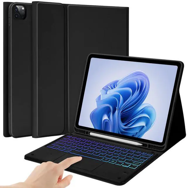 Main image of BQSS Keyboard Case for iPad Air 13 inch(M2) & iPad Pro 12.9 inch - Detachable Wireless Keyboard with Pencil Holder - Black