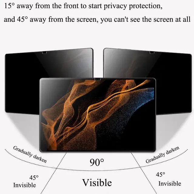 Alt view image 2 of 5 - [1 Pack] Privacy Screen Protector Suit for Samsung Galaxy Tab S10 Plus /Samsung Galaxy Tab S9 Plus 2023/ Samsung Galaxy Tab S8 Plus(SM-X800) 5G /Tab S7 FE 2021/Galaxy Tab S7 Plus 2020 12.4 Inch , Matt