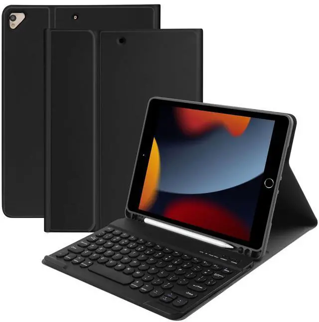 Main image of Compatible for iPad 9th 8th 7th Generation Keyboard Case 10.2inch for iPad Air 3 Case with Keyboard, Bluetooth Keyboard for iPad Pro 10.5 3rd Gen, Slim Leather Cover for iPad 2021/2020/2019 Black