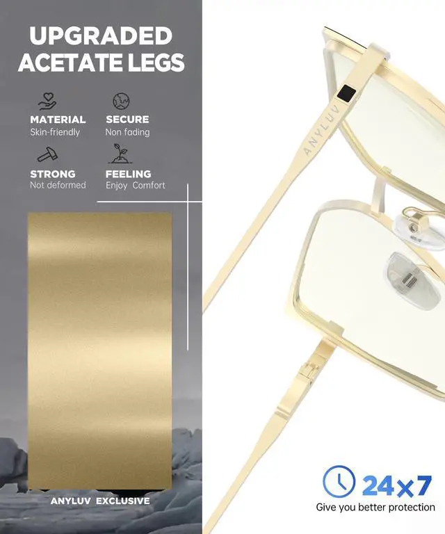 Alt view image 3 of 5 - ANYLUV Blue-Light-Glasses Women Blue-Light Blocking-Glasses: Womens Bluelight Glasses Computer Screen Blocker Eyes Protection