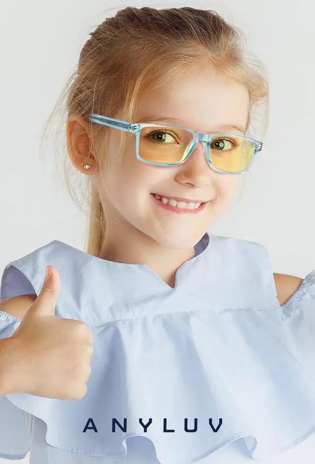 Alt view image 2 of 5 - ANYLUV Blue Light Glasses for Kids, Blue Light Blocking Glasses for Girls/Boys, Teen Gaming Glasses Anti Eyestrain