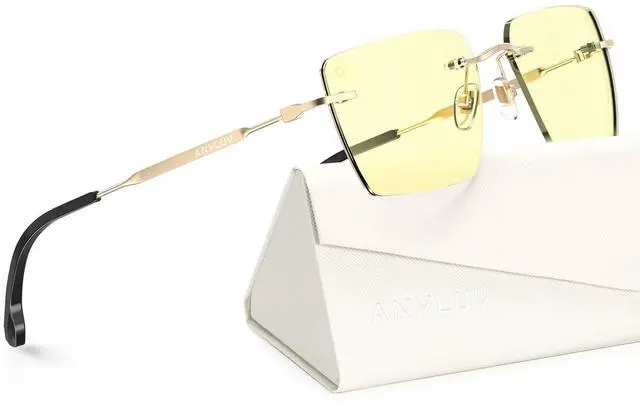 Main image of ANYLUV Rimless Blue Light Blocking Glasses Men Women, Lightweight Computer Reading Glasses, Anti Eyestrain Gaming Glasses