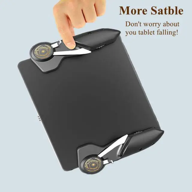Alt view image 5 of 5 - Rakizbe PUBG Controller for Tablet 4 Triggers [6 Finger Operation] Sensitive Shoot Aim Trigger Gamepad Grip, Support 10-12.9 inch iPad & Tablet (Thickness < 10mm), Black