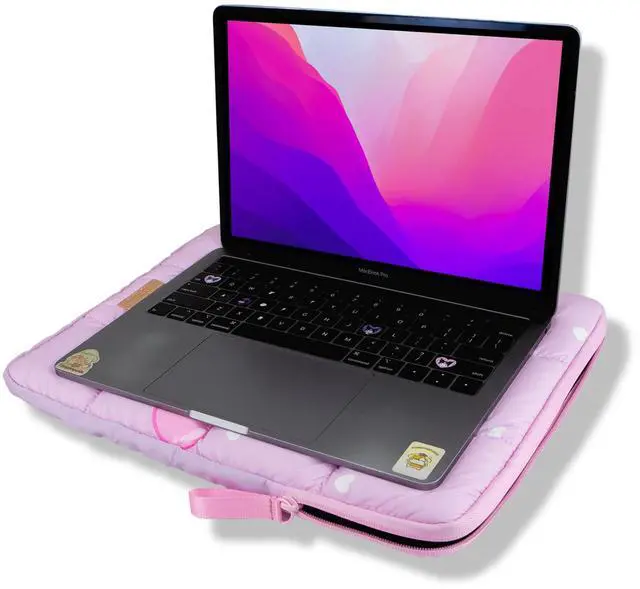 Alt view image 2 of 5 - Sonix x Sanrio | Puffy Laptop Sleeve | 15-16 Inch, Quilted Pillow Puffer Laptop Carrying Case, Computer Sleeve | Kuromi & My Melody | Emokyun
