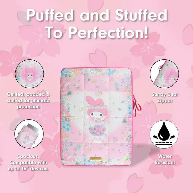 Alt view image 5 of 5 - Sonix x Sanrio | Puffy Laptop Sleeve | 15-16 Inch, Quilted Pillow Puffer Laptop Carrying Case, Computer Sleeve | My Melody Fairy 50th Anniversary