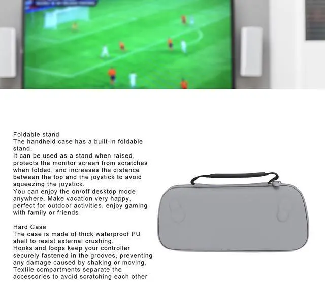 Alt view image 3 of 5 - Carrying Case for ROG Ally X 2024 RC72LA, Portable Hard Shell Carrying Case for Rog Ally 2023 RC71L for Claw A1M and Other Accessories, with Pockets (Gray)